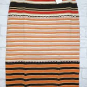 MARNI Uniqlo Women Merino Blend Striped Knitted Skirt Dark Brown M NWT